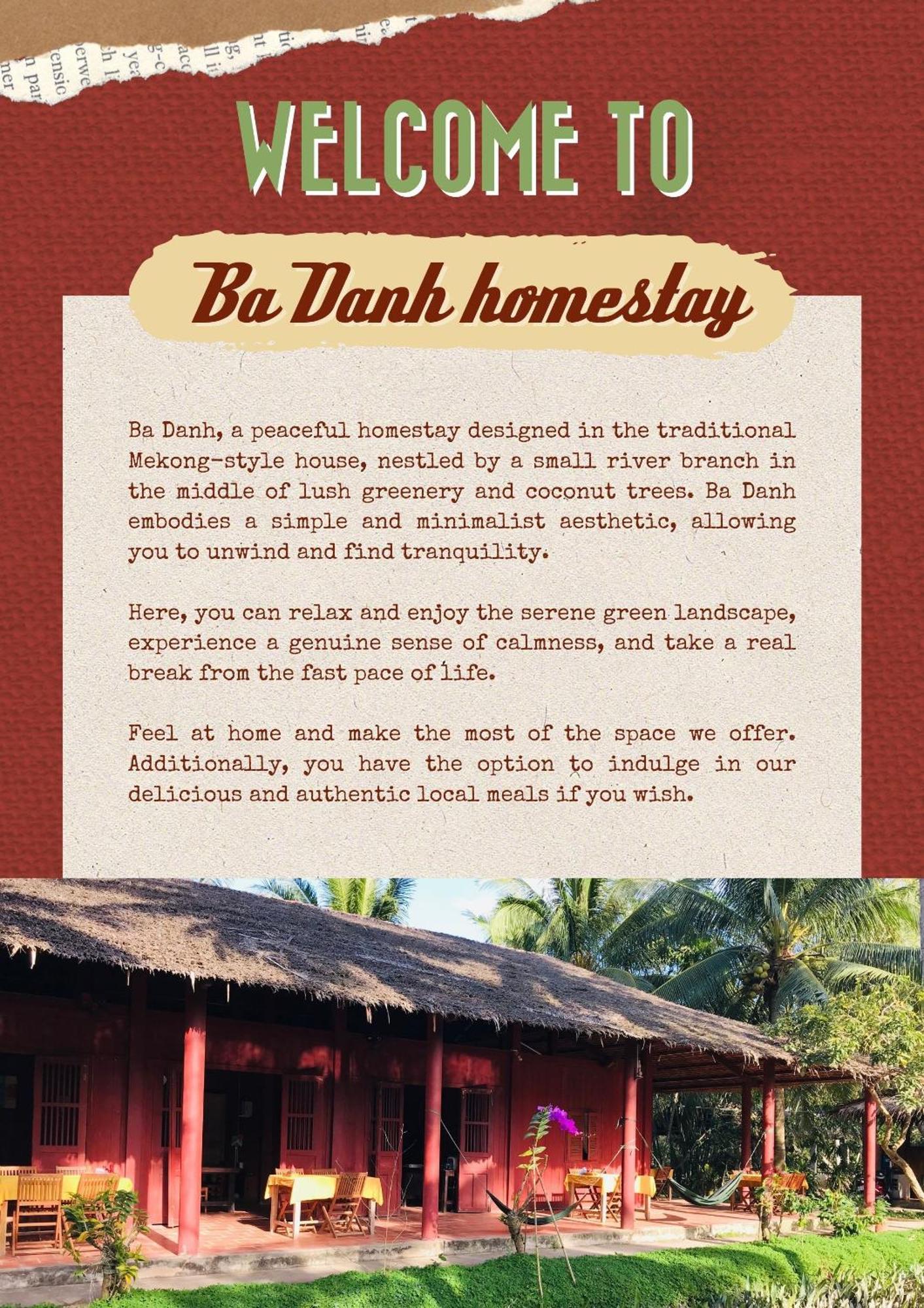 Ba Danh Homestay & Kitchen - Ben Tre Mekong Exterior foto